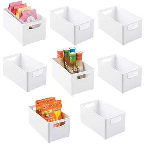 Amazon Com Mdesign Plastic Stackable Kitchen Pantry Cabinet