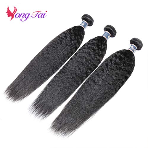 Yuyongtai-Brazilian-Kinky-Straight-Human-Hair-3-Bundles-14-16-18-Inches-Yaki-Straight-Hair-Weave-100-Unprocessed-Virgin-Human-Hair-Extensions-Kinkys-Straight-Weave-Bundles-1B-Color
