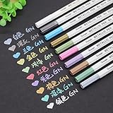 Water Color Marker Brush Pen, VESNIBA 10x Metallic Pencil Set Marker Album Sketch Water Color Marker Brush Pen