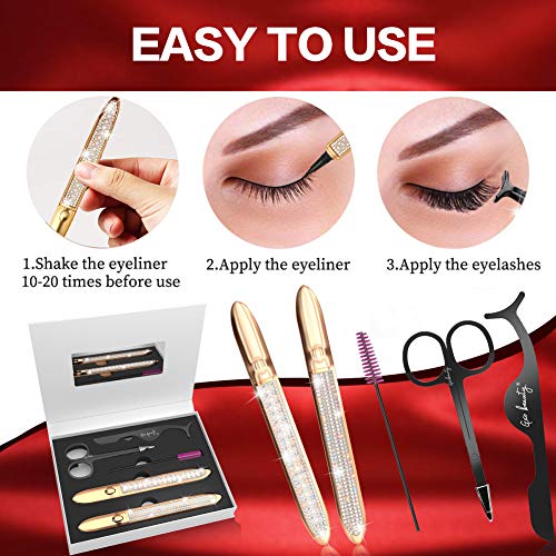 Magic Eyelashes with Eyeliner Kit, 7 Styles No False Lashes
