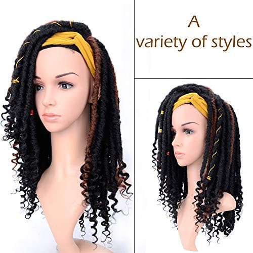 NAISIER 3Pcs/Lot Faux Locs Crochet Hair Straight Goddess Locs Crochet Hair with Curly Ends 16 Inch Synthetic Crochet Twist Dreadlocks Crochet Braids Hair Extensions(14" P1B/33)