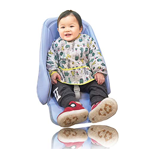 image for Hiverst 3 Pcs Long Sleeved Bib Set | Baby Waterproof Bibs with Pocket 