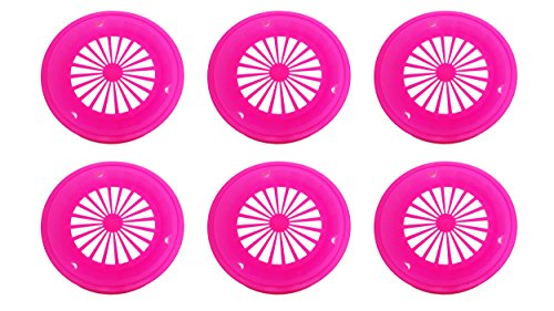 6ct Pink Reusable Plastic Paper Plate Holder for 9