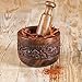 Rusticity® Indian Rosewood Antique Mortar & Pestle Mixing Grinder Set for Kitchen/Vintage Rustic Handcarved Spice & Herbs Crusher Bowl/Handmade Decorative Sheesham Manual Kharal Smasher, 4.0x4.0x4