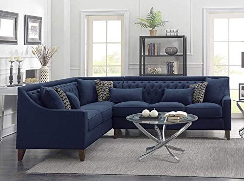 Zikra Beetle L Shape Sofa Set, 2-Piece, Navy Blue Colour (RHS)