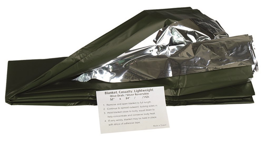 Mil-Tec Rescue Blanket 16024500 Silver/Olive One Size