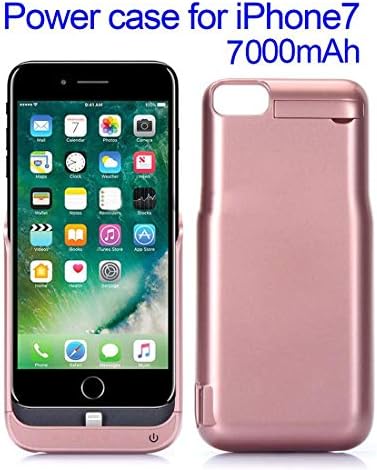 Biaba Collection iPhone 7/6s/6 Battery Case 7000 mAh Power Bank Premium Quality External Backup Battery Charger Cover -6 & 7 (Rose Red)