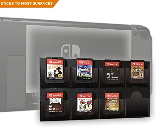Nintendo Switch Game Case Accessory - Stick to Console, Dock, or Most Surfaces - Secure Holder for Eight Game Cards - Game Buddy for Nintendo Switch