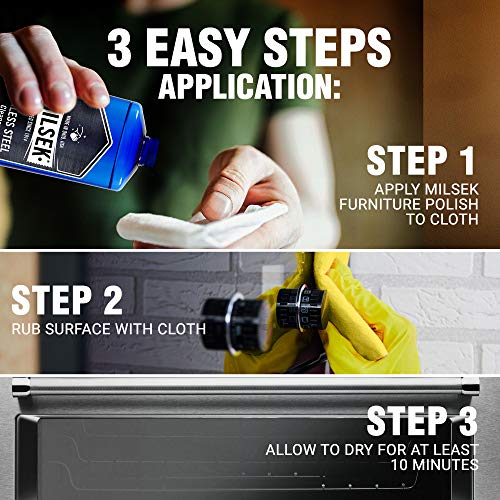 Milsek One Step Stainless Steel Cleaner & Microfiber Cleaning Towel, 12Ounce, SST1 Pricepulse