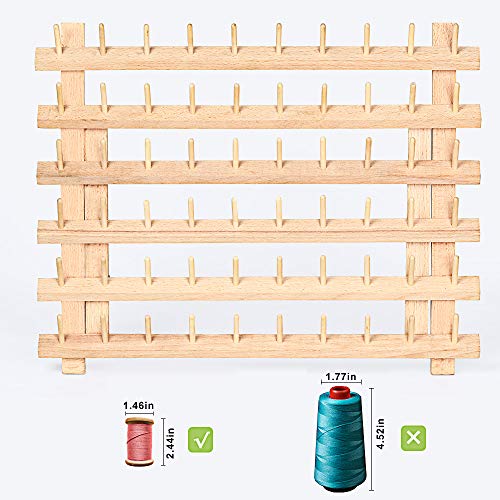 60 Spools Wooden Sewing Thread Rack Organizer Embroidery Thread Holder Sewing Storage Thread Spool Rack Household Quilting