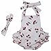 DQdq Baby Girls' Floral Print Ruffles Romper Summer Dress