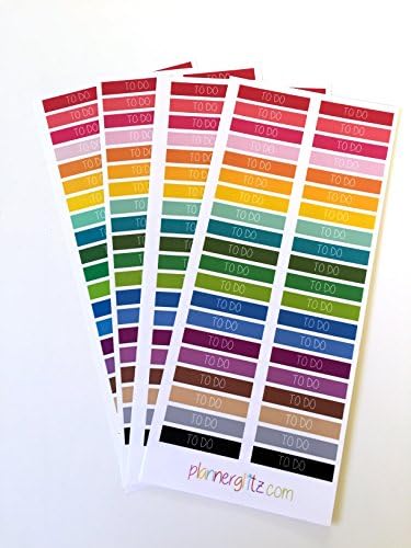 Planner Glitz 4 Sheets Decorative Planner Stickers - To Do Labels for Time of Day Boxes, Multicolored