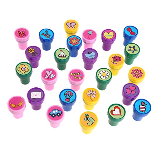 Stamps for Kids, LUCKYBIRD Best Sell Kids Stamp Set/ Heart Toy Stamp/Plastic Stamps, 26 Count - Thumbnail 2