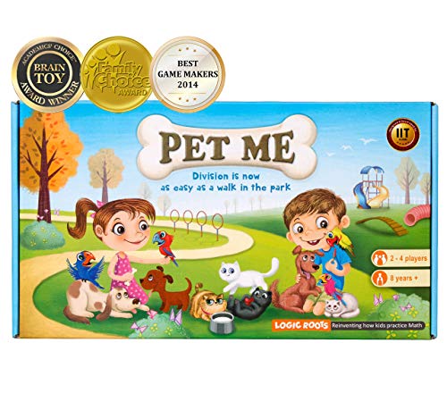 Logic Roots Multiplication and Division Game - Fun Math Board Game, Easy Start STEM Toy, Educational Gift for Kids (Girls & Boys), Homeschoolers, Grade 1 and Up (Pet Me)