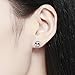 The Kiss Skull CZ 925 Sterling Silver Stud Earrings