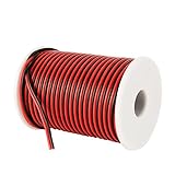 C-able 100FT 18 AWG Gauge Electrical Wire Hookup Red Black Copper Stranded Auto 2 Wire Low Voltage 12v DC Wire for Single Color LED Strip Extension Cable Cord Spool