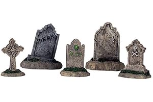Lemax Halloween Spooky Town Set of 5 Tombstones #44145