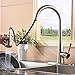 Commercial Stainless Steel Single Handle Pull Down Sprayer Kitchen Sink Faucet, Brushed Nickel Kitchen Faucet With Deck Plate