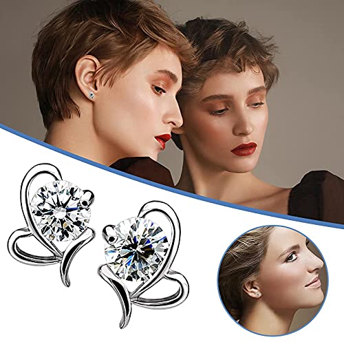 Diamond Stud Earrings for Women, Vintage Minimalist Inlaid Diamond Metal Flash Ladies Earring Jewelry Gift(#03)