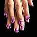 Flat Top Metallic False Nail Tips Acrylic Mirror Shine Surface Hot Pink Purple Middle Design Finger Nails N08
