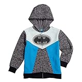 C-Life DC Comics Batman Little Boys Fleece Zip Up Cape Hoodie,7,Gray