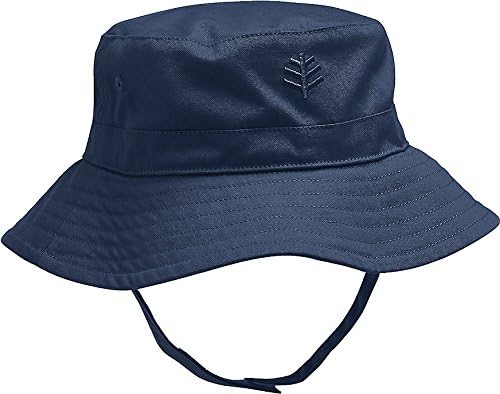 Coolibar UPF 50+ Baby Chin Strap Hat - Sun Protective (One Size- Navy)