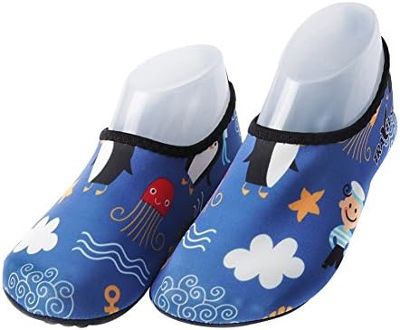 Wxbox Kids Swim Water Shoes Barefoot Aqua Socks Shoes for Beach Pool Surfing Yoga Toddler Girls Boys (12.5-13 M US Little Kid, Blue Ocean)