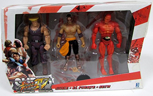 Super street fighter action figure set of 3 - guile, el…