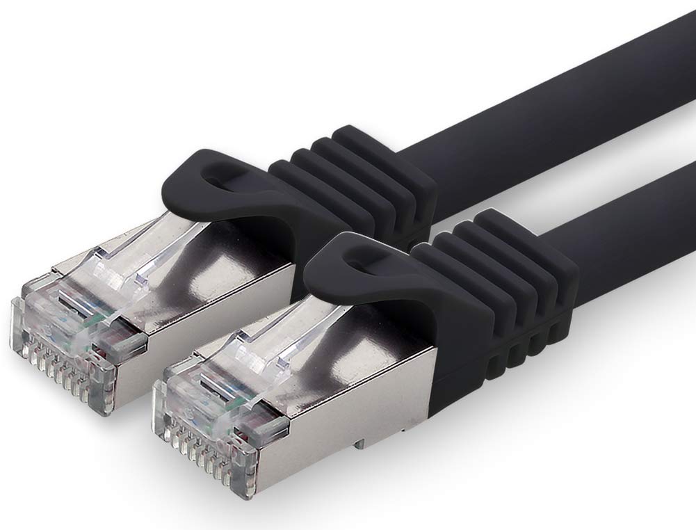 1aTTack.de 5.0 m - black - 1 piece CAT.7 network cable patch cable SFTP PIMF LSZH Gigabit Lan cable 10Gb s cat7 raw cable with RJ45 connector Cat6a compatible with CAT5 CAT6 cat7 cat8