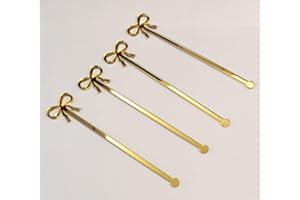 YUXUANISH 20pcs of Bow Drink Stirrers,Acrylic Drink Stirrer,Bow Drink Stir Stick,Swizzle Sticks for Party&Festival Decoration (Gold)