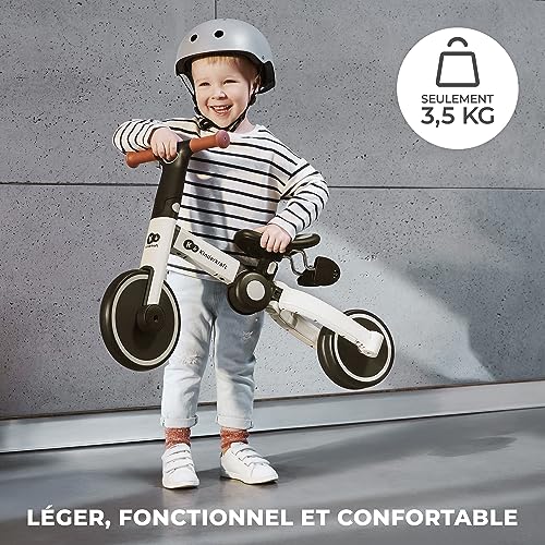 Kinderkraft 4TRIKE Tricycle 3en1, Tricycle Pliable, Vélo sans Pédales, Vélo Bébé, Mini Draisienne, Trotteur, Selle réglable, Trois Roues, De 12 Mois à Environ 5 Ans, 25kg, Bleu