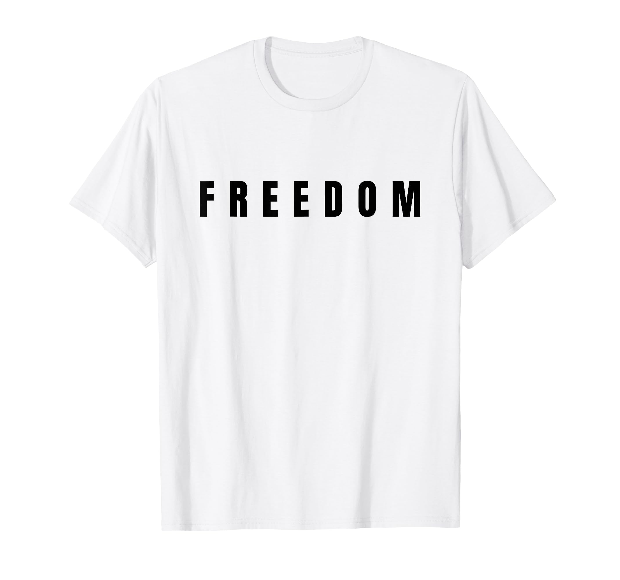Photo 1 of Freedom Black Text Minimalist Design,Bold Typography Graphic T-Shirt