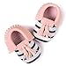Voberry® Infant Toddlers Baby Boys Girls Soft Soled Tassel Crib Shoes PU Moccasins (12~18 Month, Pink stripe)