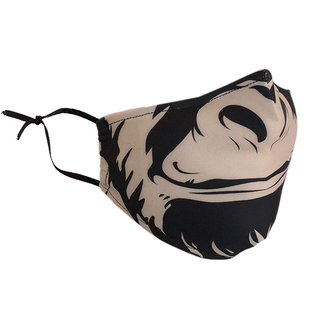 Delfina Stay Safe Reusable Face Mask Protection Washable Mouth & Nose Shield Breathable Anti Smoke Pollution Bike Motorcycle Sport (Gorilla)