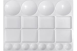 Professional Painting Watercolour Half Pan Paint Mixing Tray NonSkid Base 33x25cm for Art Mediums Watercolor Palettes