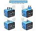 Travel Adapter, APzek International Power Adapter With High Speed 2.4A USB 3.0A Type C, European Adapter, Universal Power Adapter Wall Charger for Europe UK US AU & Asia (Blue)