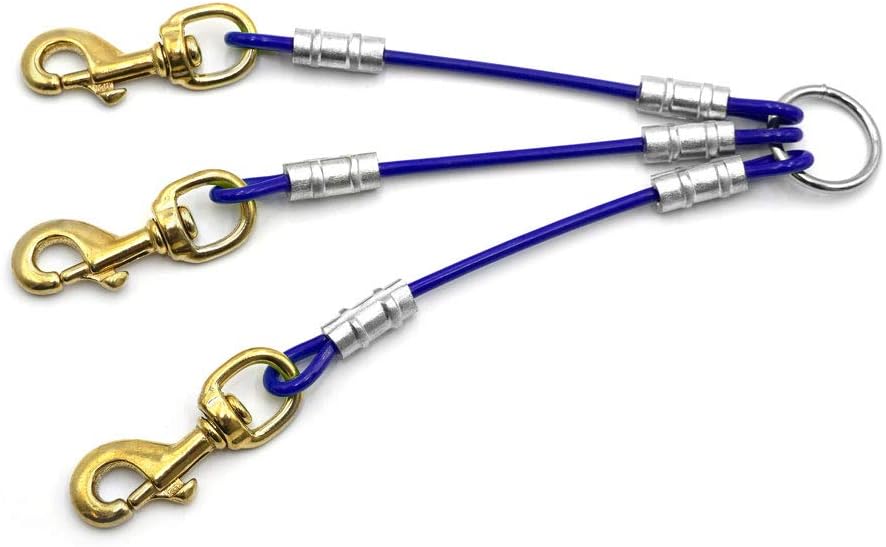Dog Leash Splitter Coupler (Blue, 3 Dog) Pet Supplies