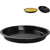 Miruchertter 12 inch Pizza Pan Round Pizza Plate 12" Non-Stick Pizza Pan Carbon Steel Pizza Oven Tray for Baking, Roasting, and Serving, Non Toxic & Heavy Duty, Oven Safe & Easy Clean
