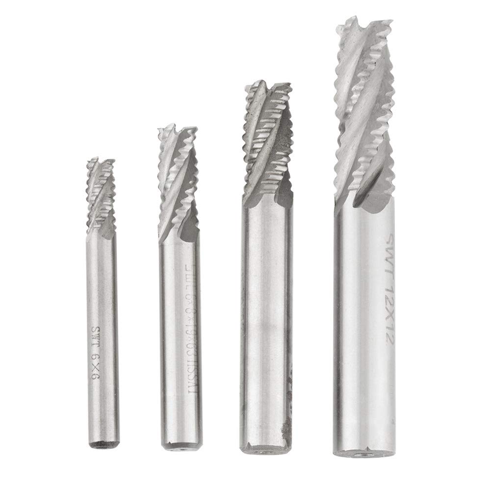 4pcs HSS Milling Cutters Roughing End Mill CNC Router Bit M6 /M8 /M10 /M12