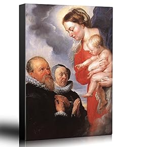 Oil Painting of Virgin and Child by Peter Paul Rubens - Baroque Style - Catholic, Christianity, Heaven, Angel - Canvas Art Home Art - 12x18 inches
