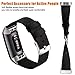 Maledan Compatible with Charge 4 and Charge 3 Bands for Women Men, Breathable Woven Fabric Replacement Accessory Strap for Charge 4/Charge 3/Charge 3 SE, Large, Black