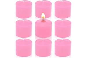 Amusaer Pink Votive Candles, 9 Packs Unscented Small Votives for Valentine's Day Dinner Table Wedding, Holiday Party, Home (8 Hour), 1.5"" D x 1.25"" H