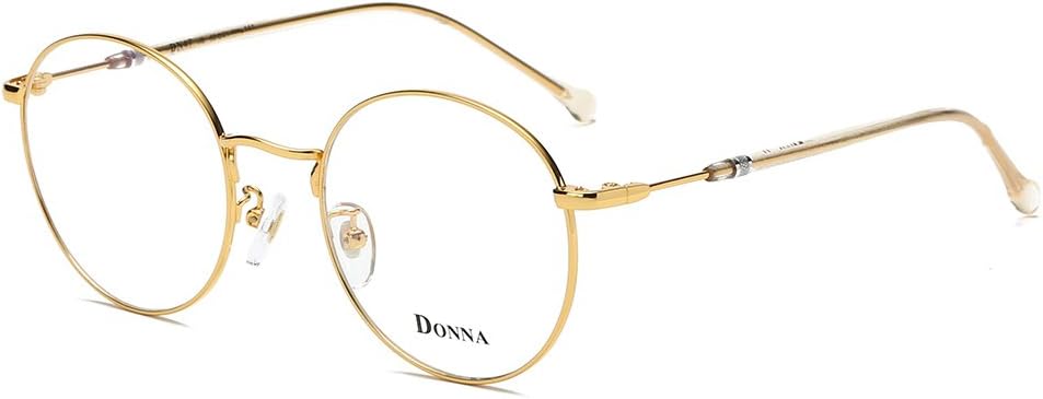 DONNA Stylish Clear Lens Women Glasses Samll Circle Round Frame Blue Light Blocking for Computer DN47
