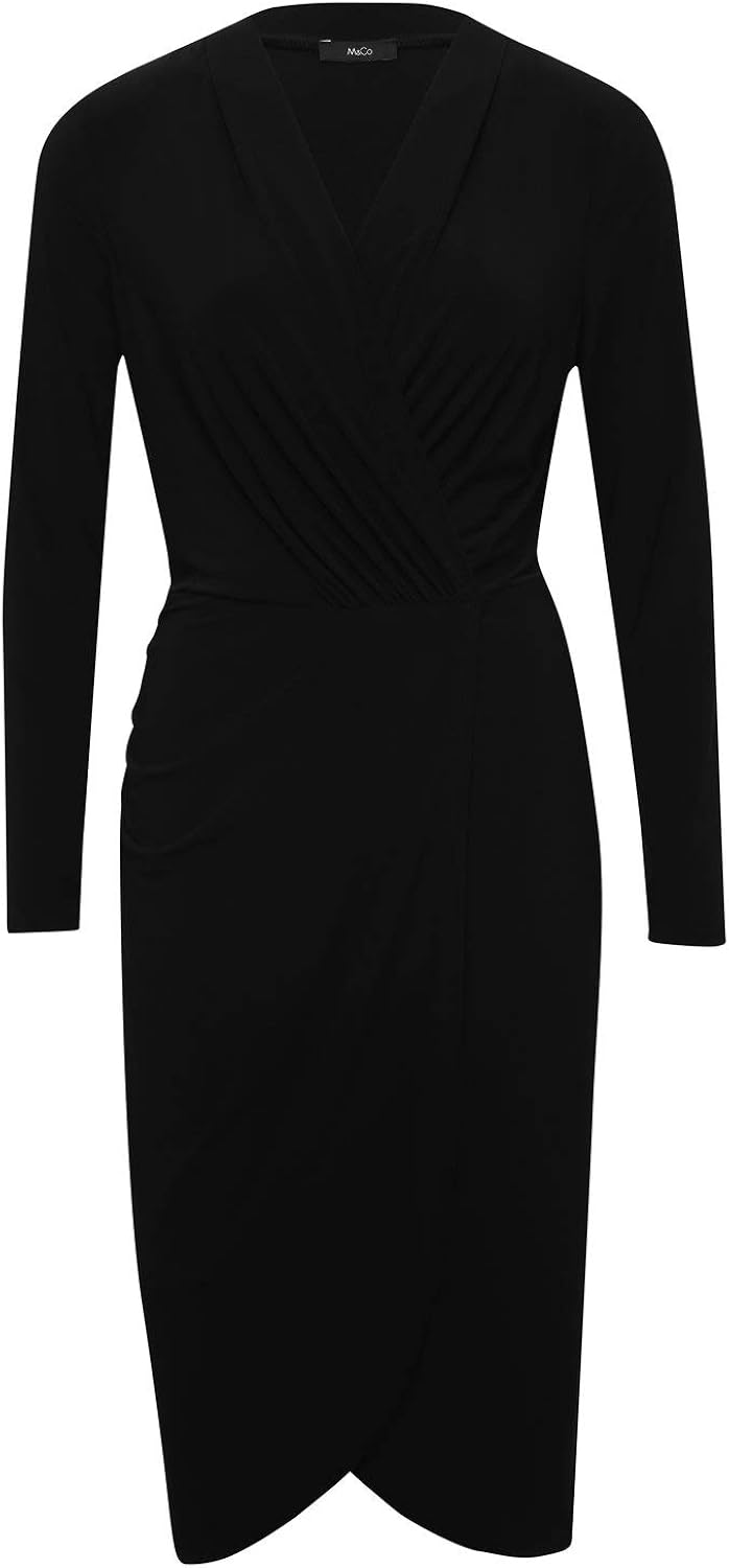 ladies black wrap dress