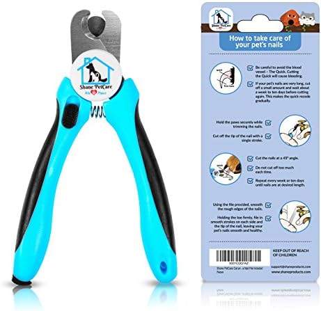 Dog Nail Clippers and Trimmer by Shane PetCare, With Non-Slip Handles and A Safety Guard to Prevent Injury, Stainless Steel Blade, Safe and Easy to Use, Professional Pet Grooming Tool for Home Use.