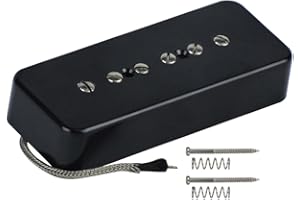 FLEOR Electric Guitar Bridge Pickup Single Coil Pickup Black P90 Soap Bar Pickups - Alnico 5