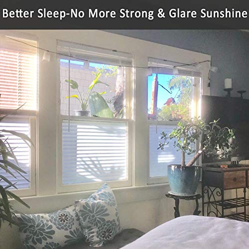 Mikomer Privacy Blinds Window Film,Stained Glass Door Film,Static Cling Window Tint,Heat Control Anti UV Removal Window Cling for Office and Home,17.7 inches by 78.7 inches