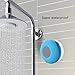 Waterproof Bluetooth Shower Speaker, BoNBoN Water Resistant Handsfree Portable Wireless Shower Speaker ,Build-in Microphone, Solid Suction Cup, 6 hrs Play Time,Blue