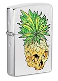 Zippo Leaf Skull Pineapple Design High Polish