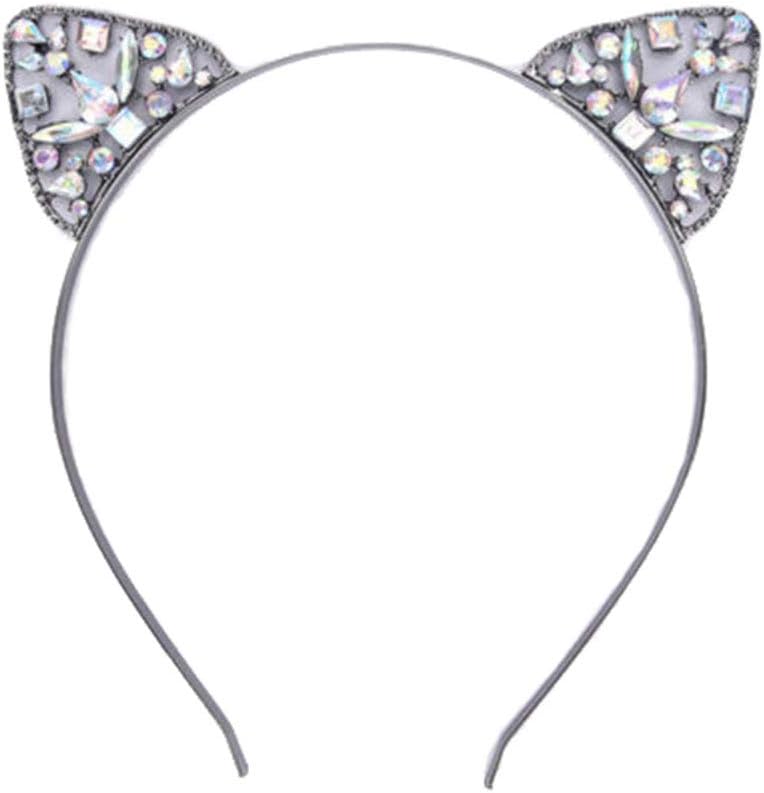 Dream Amy Kitty Cat Sequin Ear Headband Hair Band Fluffy Hair Hoop Headband Party Daily Decoration A